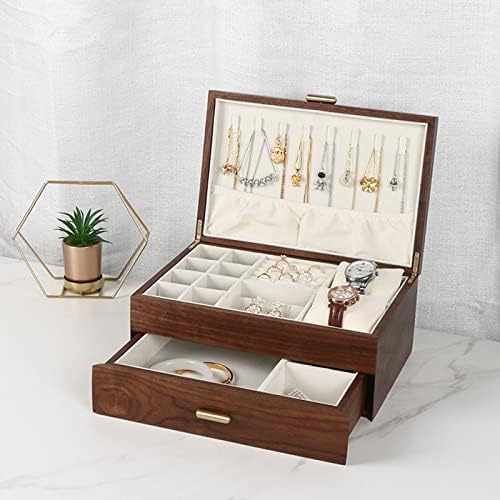 High-end Solid Wood Jewelry Storage Box Ladies Retro Wooden Necklace Jewelry ...