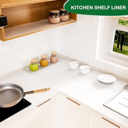 Shelf Liner Non Adhesive Clear EVA,20" x 360" Non Slip Reeded Wire ...