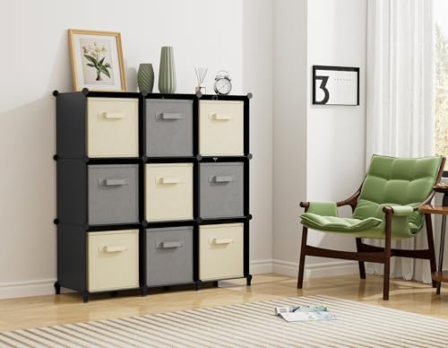 HOMIDEC Closet Organizers and Storage, 9 Cube Storage Organizer, Black