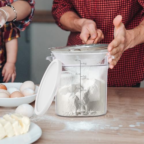 Suclain 4 Pcs 4 Qt Proofing Containers, Food Storage with Lids