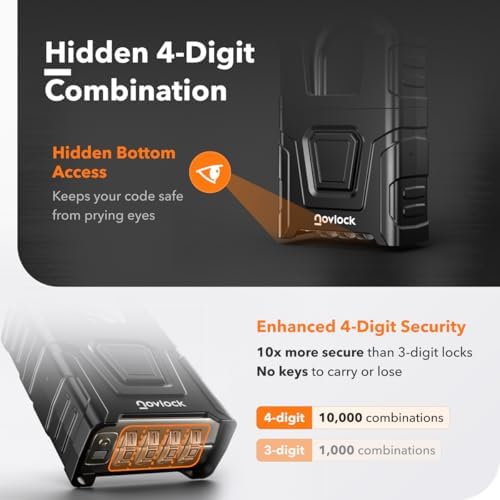 Heavy Duty Outdoor Combination Lock, Padlock with Shrouded Shackle