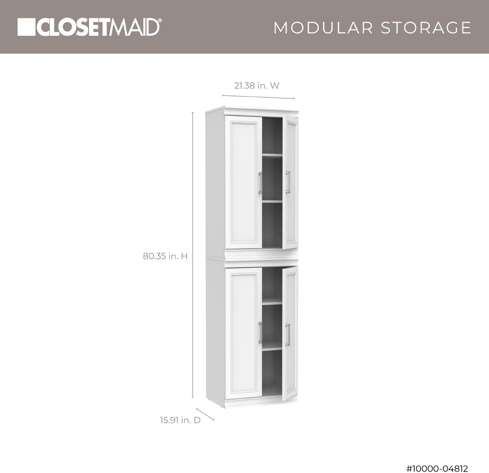 ClosetMaid Modular Storage 21.38-inch W 6-Shelf Wood Closet System with Doors...