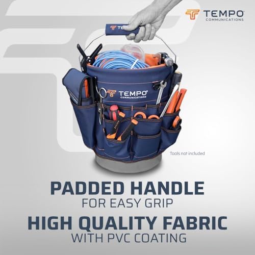 TEMPO PA9100 5 Gallon Bucket Tool Organizer - 600D Fabric Bucket Tool Bag 5 G...