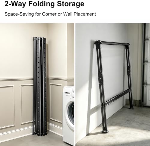 53-93 Inches Heavy Duty Foldable Clothes Drying Rack, Aluminum Alloy and Carb...