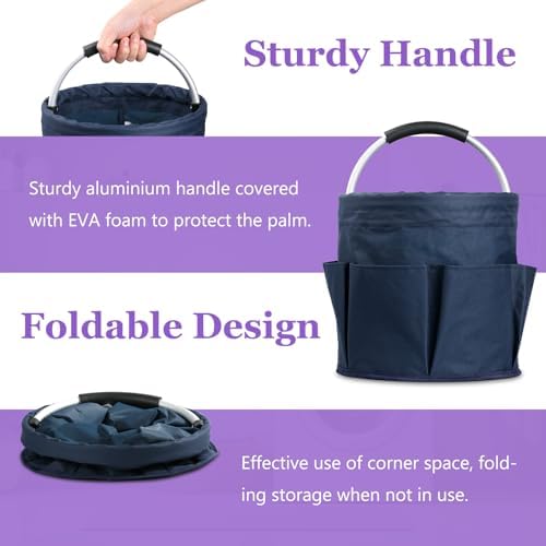 17L Cleaning Caddy for Cleaning Supplies, 2Pieces Portable Garden Tool Bag wi...
