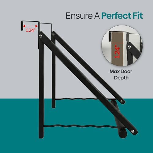 HOLDN’ STORAGE Over The Door Hanger Rack Foldable, Black