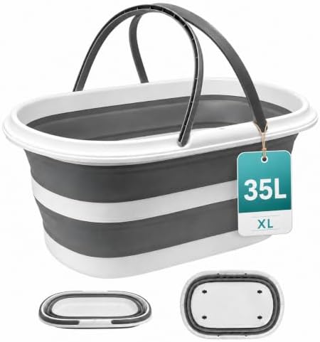 Goderewild 35L Collapsible Laundry Basket, Foldable Mop Bucket