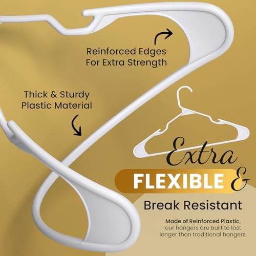 Our Modern Space 100 Pack Adult Plastic Hanger for Shirt Pants Coats Dresses ...