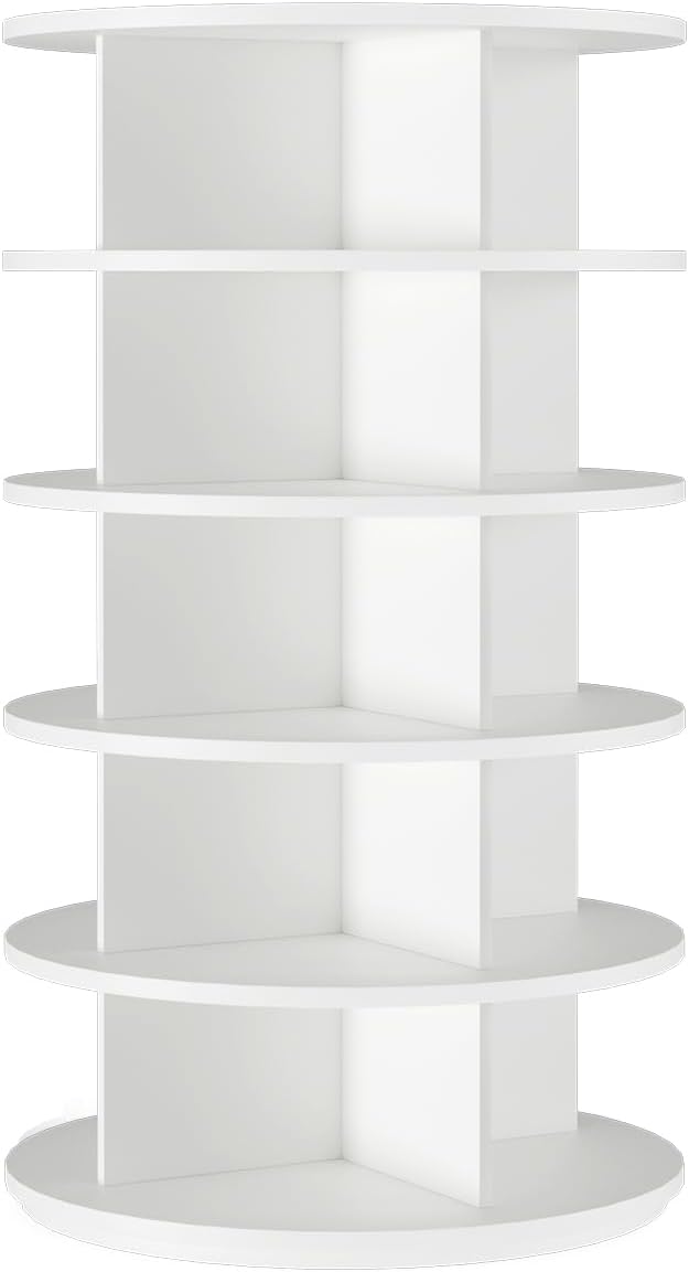 Rotating Shoe Rack 5 Tier Spinning Shoes Organizer Tower for 20-24 Pairs Lazy...