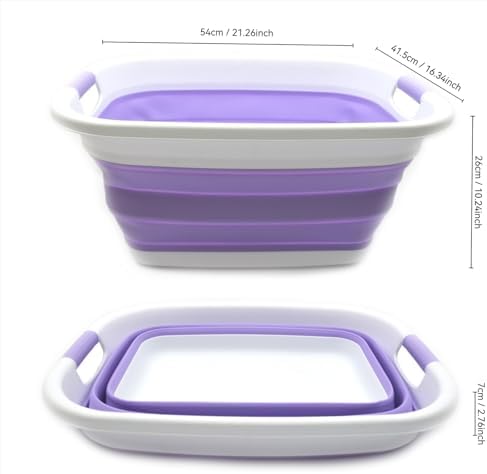 SAMMART 31L (8.1 gallon) Collapsible Plastic Laundry Basket-Pop Up Storage Co...