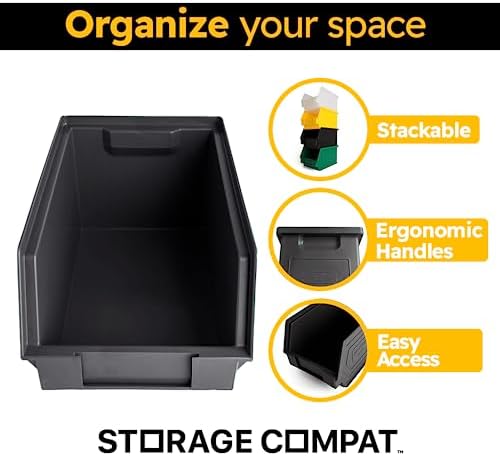 Plastic Storage Bins, Hanging, Stackable, Storage Organizer Bin for Warehouse...