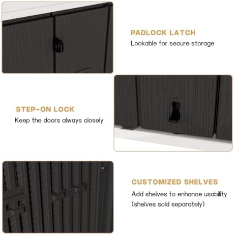 KINYING Outdoor Vertical Storage Shed,57 Cu.ft Outdoor Storage Cabinet Waterp...