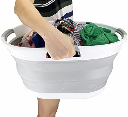 SAMMART 25L (6.6 Gallon) Collapsible Plastic Laundry Basket - Foldable Pop Up...