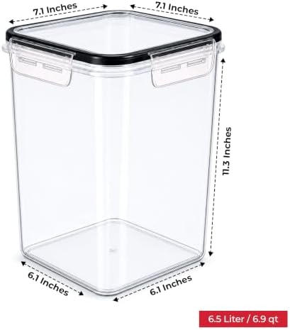 Extra Large Flour and Sugar Storage Containers 6.5L/220 Fl. oz; Set of 2 Plas...