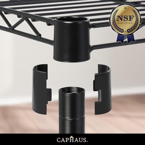 CAPHAUS NSF Silver Adjustable Shelves Metal Wire Shelving Unit w/Liners, Kitc...