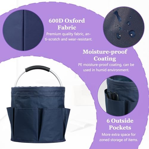 17L Cleaning Caddy for Cleaning Supplies, 2Pieces Portable Garden Tool Bag wi...