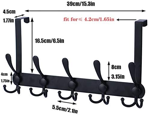 Over The Door Hooks,Coat Rack for Hanging Clothes Hat Towel (Heavy Duty Black...