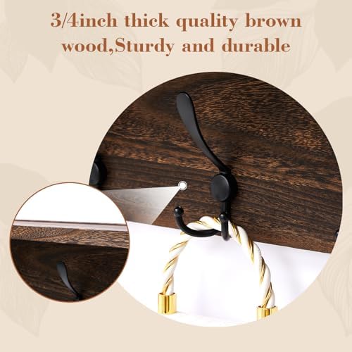 Geelin 35 Inch Wall Shelf with Hooks and Shelf Organizer