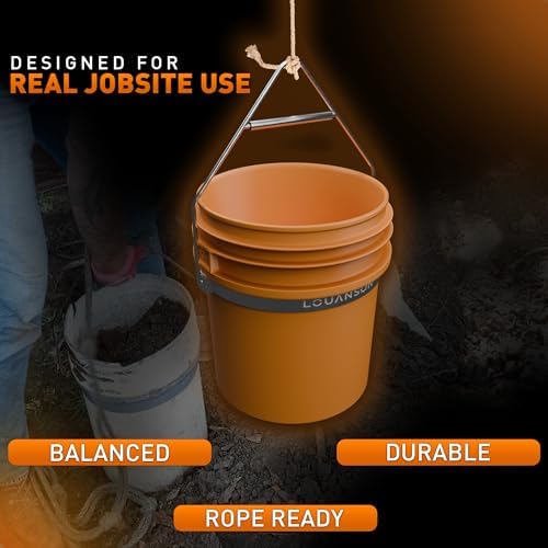 Heavy-Duty 5-Gallon Galvanized Steel Bucket Harness | 100 lb+ Capacity | Impr...