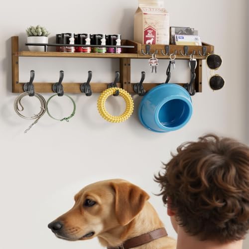 29 inch Coat Rack Wall Mount with Shelf, Entryway Wall Shelf with Hooks, Heav...