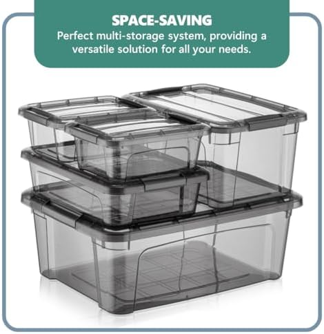 Tribello 12.5 Quart Storage Bins with Lids, Plastic Storage Containers with L...