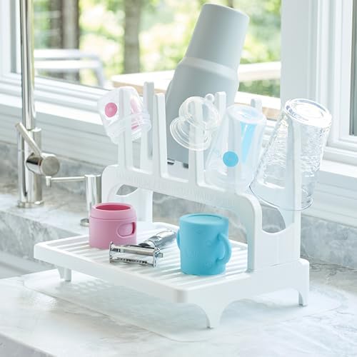 PopYum White Space Saving Drying Rack with Silicone Mat