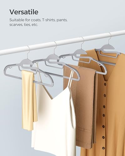 SONGMICS 50 Pack Coat Hangers, Heavy-Duty Plastic Hangers, U-Shaped Opening