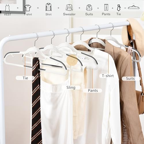 Plastic Hangers 50 Pack, Non Slip Slim Clothes Hangers