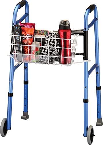 NOVA Folding Walker Basket with Cup Holder Bottom Liner Insert, Universal Fit...