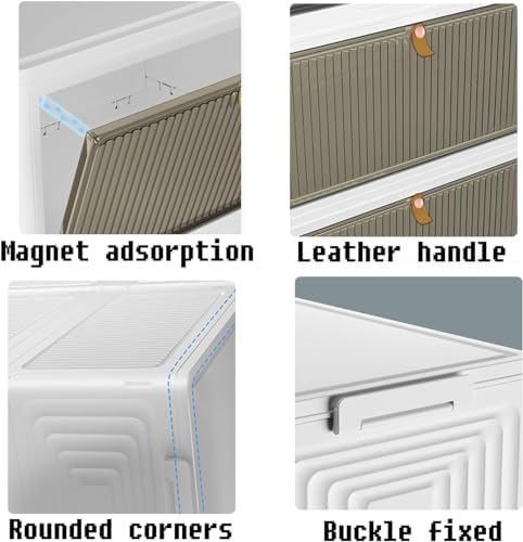 HYGRAD BUILT TO SURVIVE - Foldable White Plastic Shoe Box 2/3/4/5/6 Tier Stac...