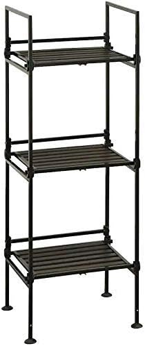 Organize It All Espresso 3 Tier Square Free Standing Storage Shelf, Dimension...