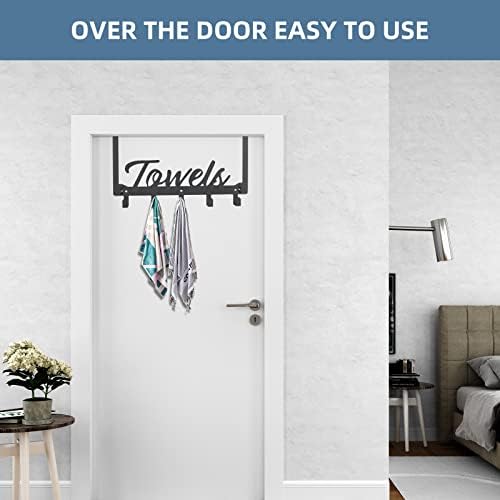 Azmoncy Over The Door Hooks, Towel Rack Towel Hooks for Bathroom, Towel Holde...