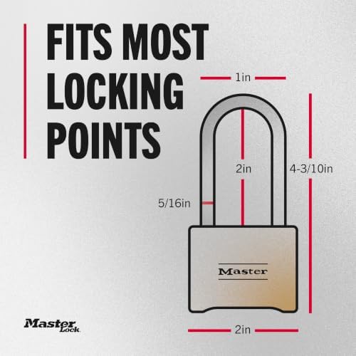 Master Lock Combination Padlock Outdoor Brass Long Shackle 2-Pack 175LHEC2