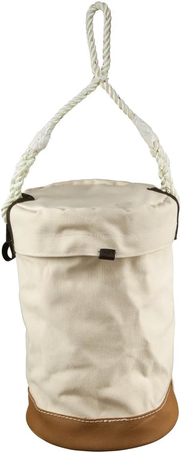 Klein Tools 5104VT Leather Bottom Bucket with Velcro Top Featuring Multiple A...