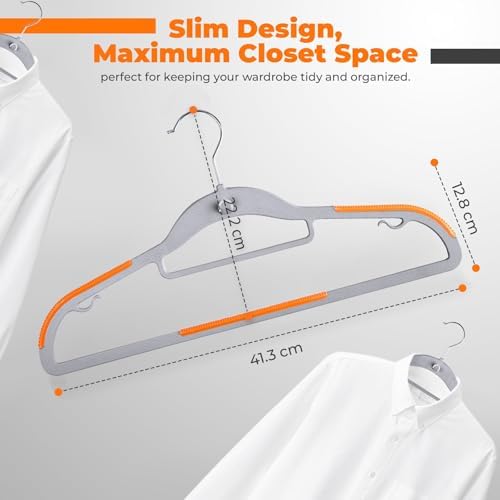 Plastic Hangers 50 Pack, Cascading Slim Space Saving Clothing Hangers with 36...