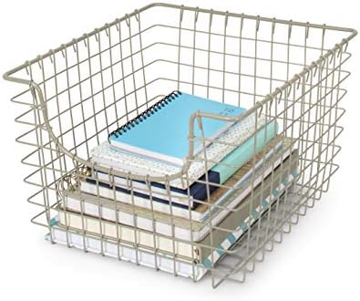 Spectrum Wire Scoop Basket Storage Bin Satin Nickel Nesting Metal Baskets Pac...
