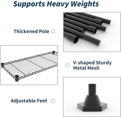 Takywep 60" w Wire Shelving 1060LBS Heavy Duty Metal Rack