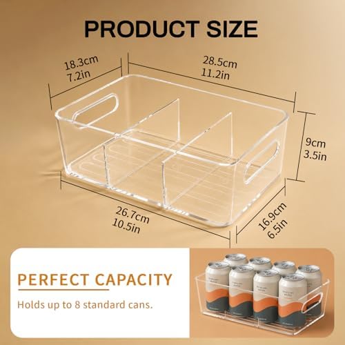 Mpotmiy 8-Pack Pantry Organizers and Storage, Clear Fridge Organizer Bins