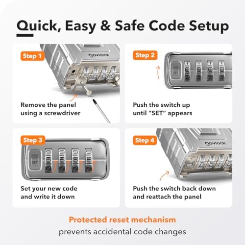 Outdoor Combination Lock, Weatherproof, Large Heavy Duty Padlock