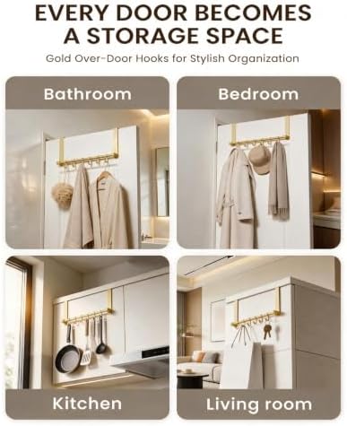 Heavy Duty Over The Door Hooks, Door Hooks Hanger Organizer for Hanging 2P