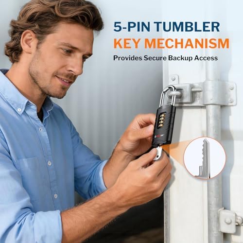 Forge 4-Digit Combination Padlock with Backup Keys, Recover Forgotten Code, W...