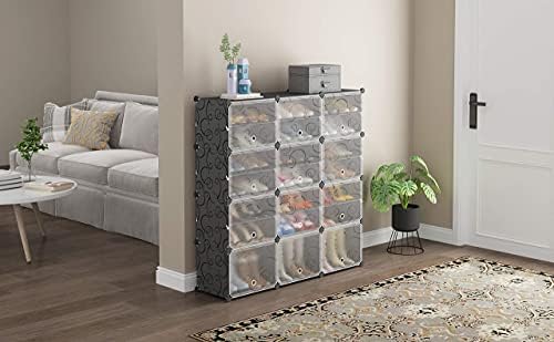 KOUSI Portable Shoe Rack Organizer 48 Pair Tower Shelf Storage Cabinet Stand ...