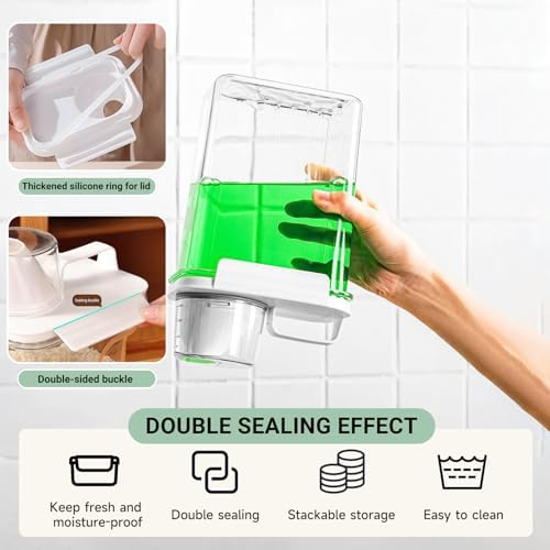 Cereal Storage Containers Sets,BPA Free with Pouring Spout Handle Airtight Fo...