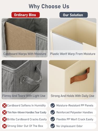 6 Pack Large Closet Storage Baskets Bins for Shelves, Collapsible Fabric Clos...