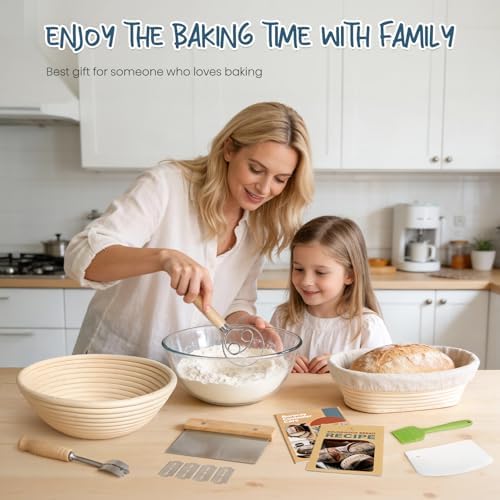 Rorecay Sourdough Starter Kit with Banneton Bread Proofing Baskets