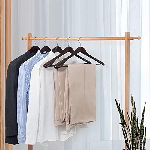 Nature Smile Luxury Mahogany Wooden Suit Hangers - 6 Pack - Wood Coat Hangers...