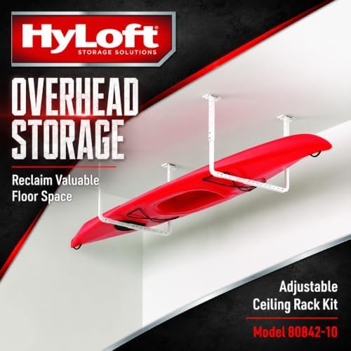 HyLoft 33 in. x 34 in. Adjustable Garage Ceiling Mount Storage Rack Kit, Gara...