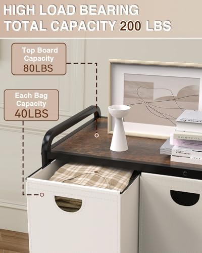 Laundry Sorter 3 Section,Laundry Basket with Wheels,3×15.8 Gal (60L)