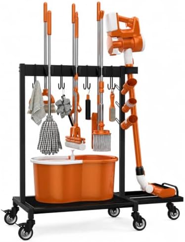 Broom Holder Cleaning Supplies Organizer with Mop Hanger and Vacuum Storage