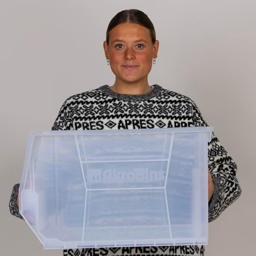 Akro-Mils 30282 Super-Size AkroBins Plastic Storage Bins, Space-Saving Stacka...